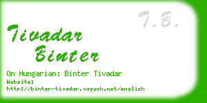 tivadar binter business card